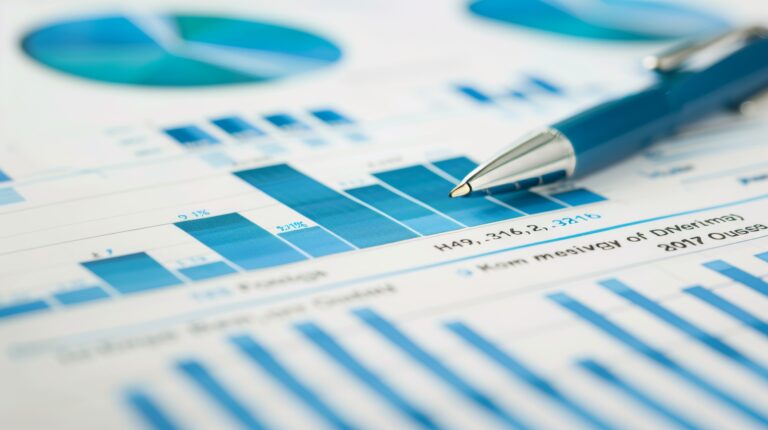 Profit and Loss Statement and pen